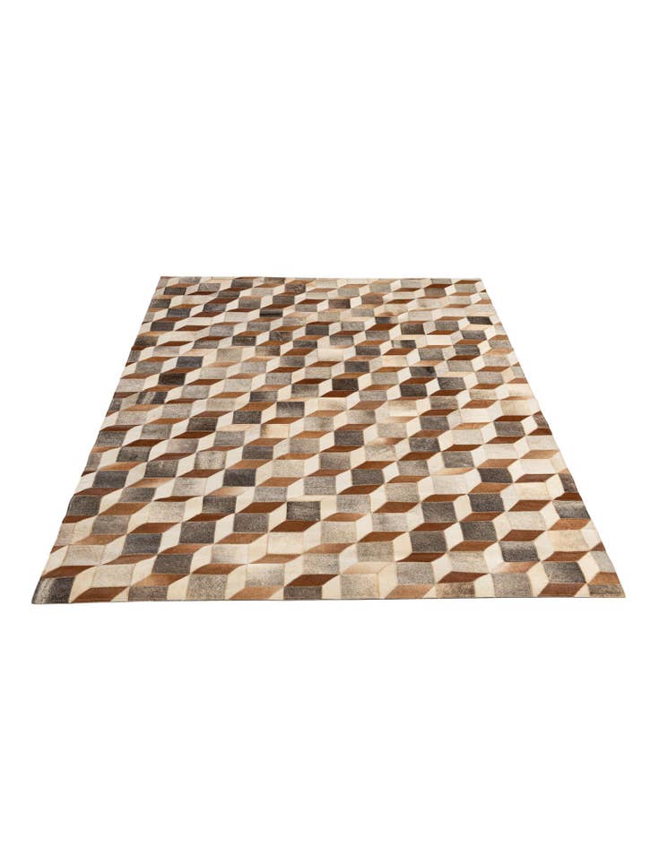 Detail image of  5' 2 x 7' 10 Cowhide - Patchwork Rug