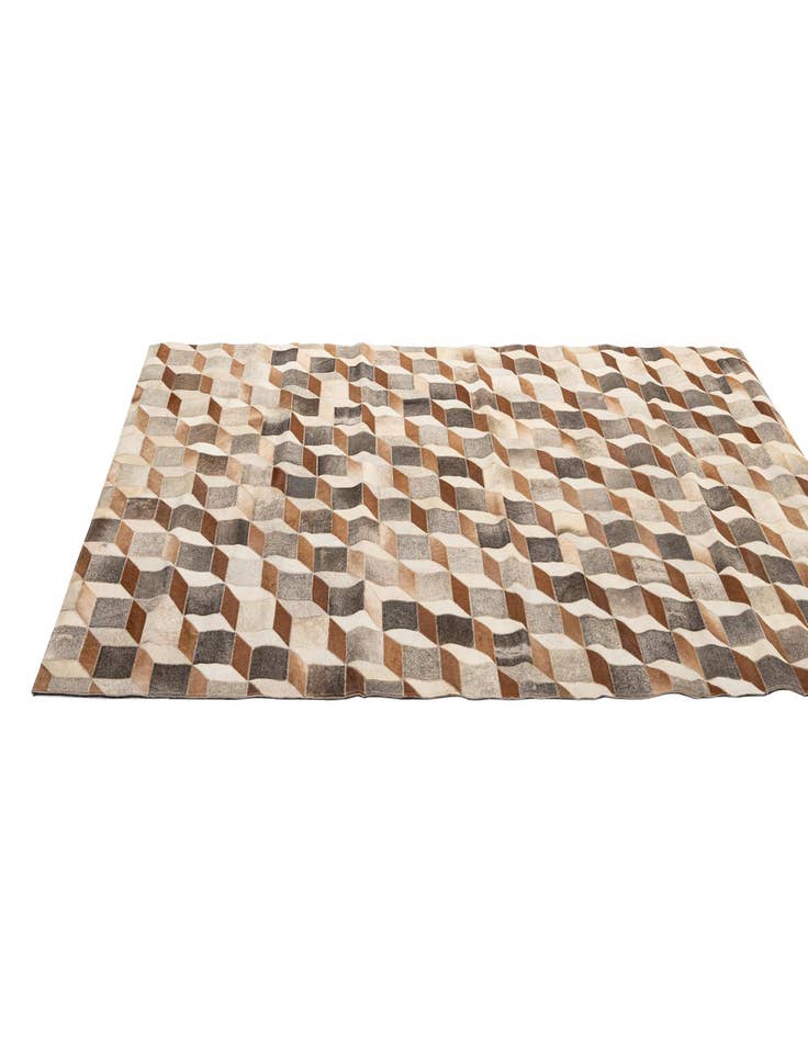 Detail image of  5' 2 x 7' 10 Cowhide - Patchwork Rug