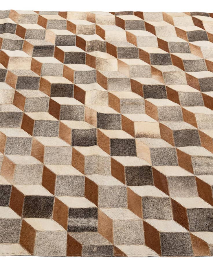 Detail image of  5' 2 x 7' 10 Cowhide - Patchwork Rug