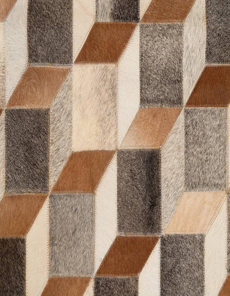 Detail image of  5' 2 x 7' 10 Cowhide - Patchwork Rug