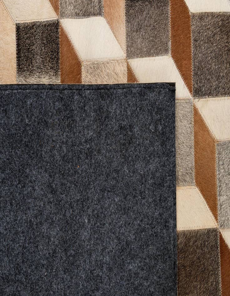 Detail image of  5' 2 x 7' 10 Cowhide - Patchwork Rug