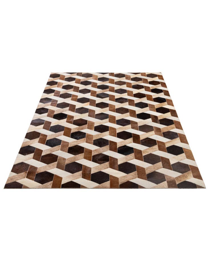 Detail image of  5' 2 x 7' 11 Cowhide - Patchwork Rug