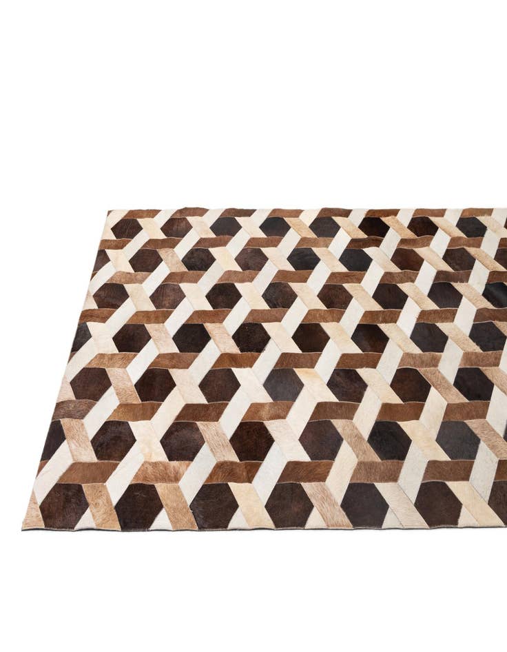 Detail image of  5' 2 x 7' 11 Cowhide - Patchwork Rug