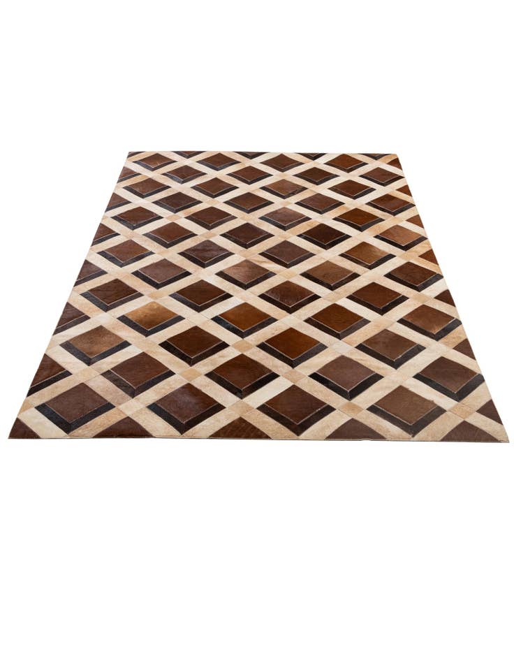 Detail image of  5' 2 x 8' Cowhide - Patchwork Rug