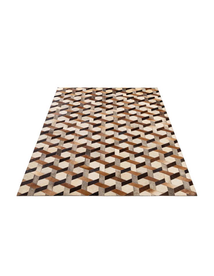 Detail image of  5' 2 x 7' 10 Cowhide - Patchwork Rug