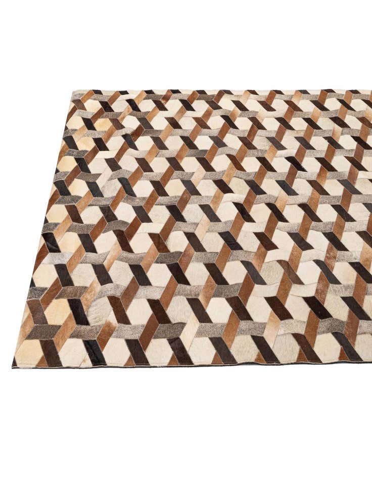 Detail image of  5' 2 x 7' 10 Cowhide - Patchwork Rug