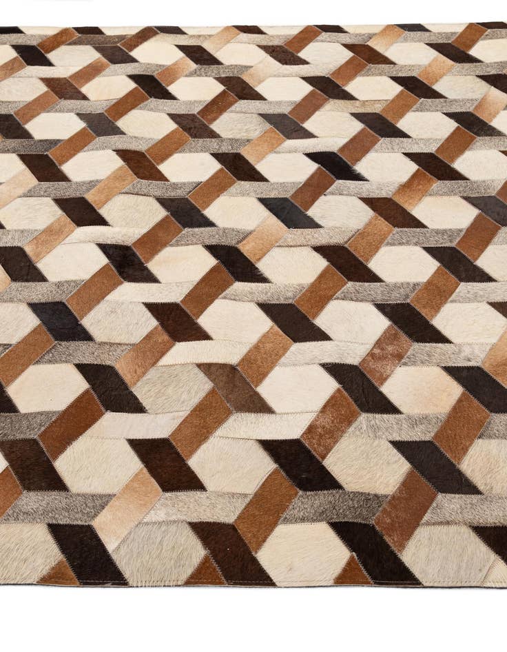 Detail image of  5' 2 x 7' 10 Cowhide - Patchwork Rug
