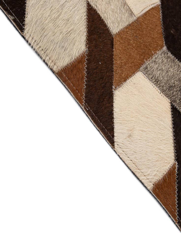 Detail image of  5' 2 x 7' 10 Cowhide - Patchwork Rug