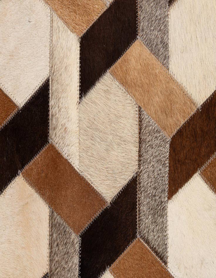 Detail image of  5' 2 x 7' 10 Cowhide - Patchwork Rug