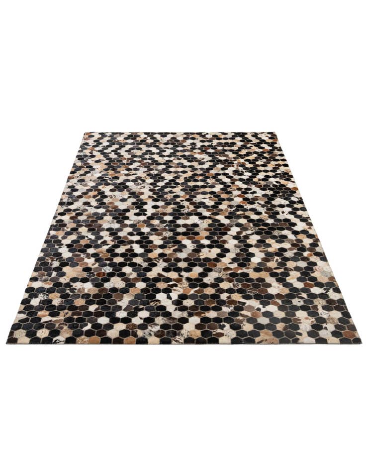 Detail image of  5' 1 x 7' 11 Cowhide - Patchwork Rug