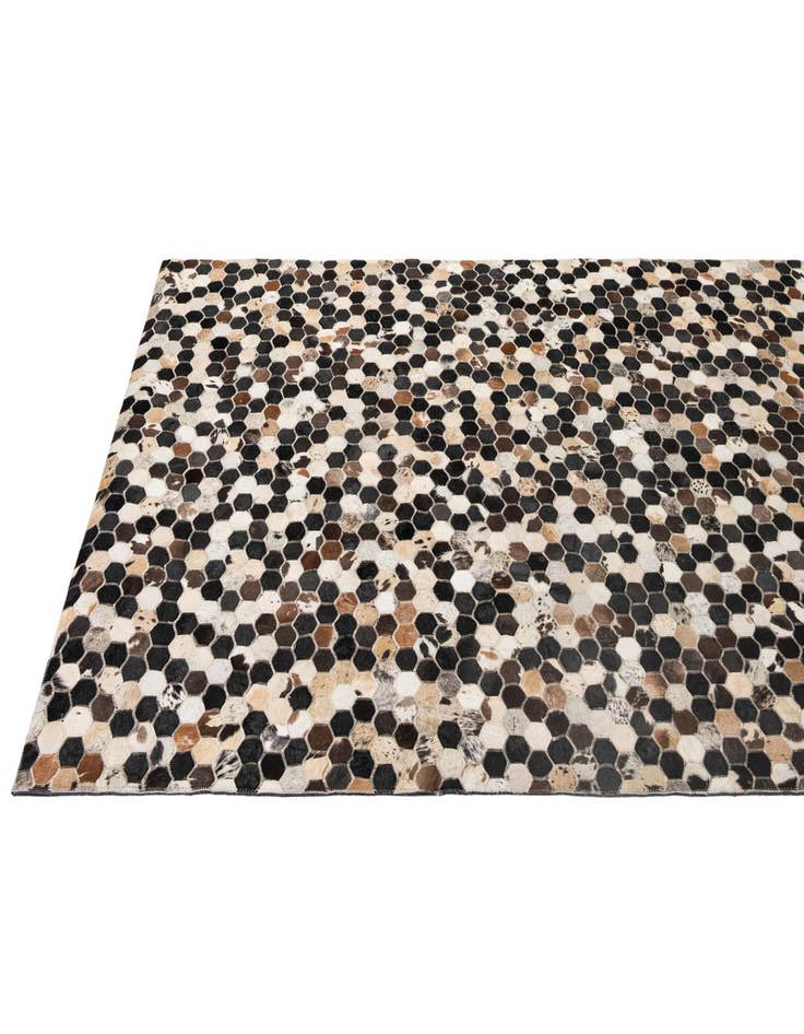 Detail image of  5' 1 x 7' 11 Cowhide - Patchwork Rug