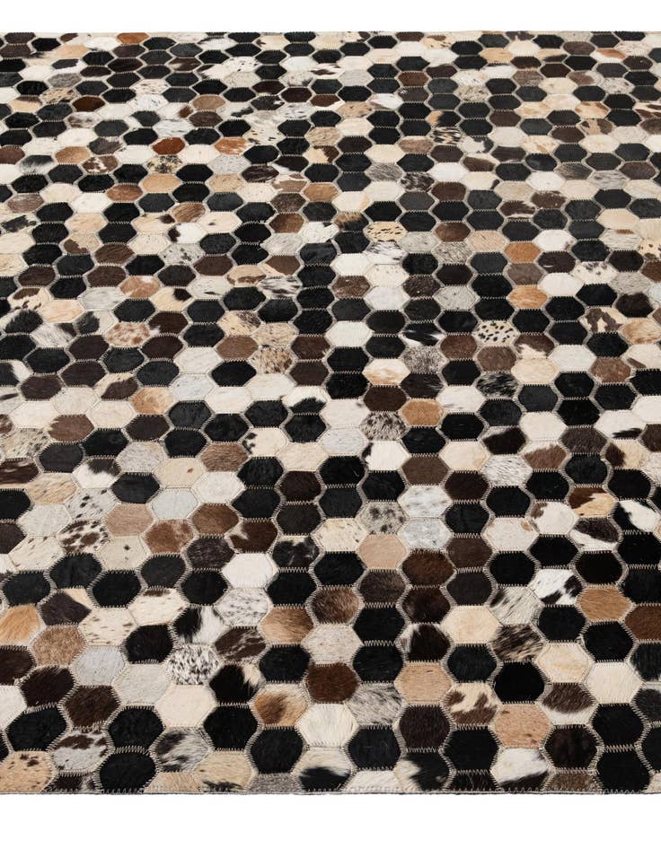 Detail image of  5' 1 x 7' 11 Cowhide - Patchwork Rug
