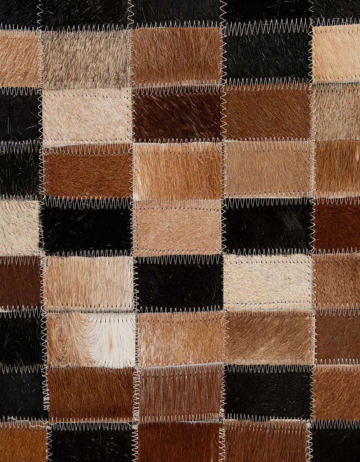 Detail image of  5' 3 x 7' 11 Cowhide - Patchwork Rug