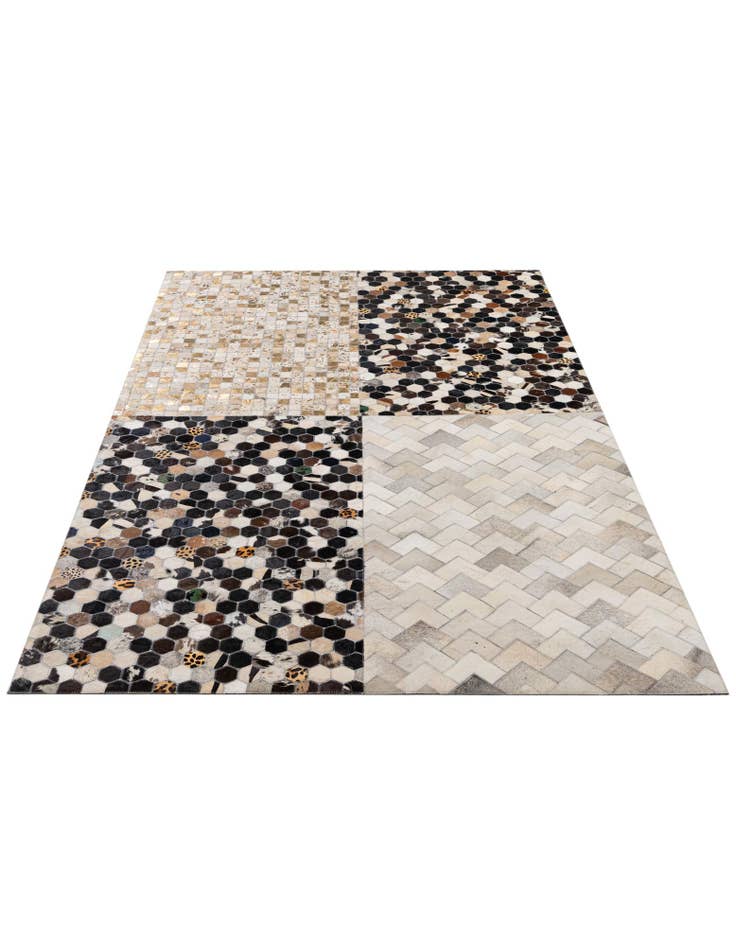 Detail image of  4' 11 x 8' 1 Cowhide - Patchwork Rug