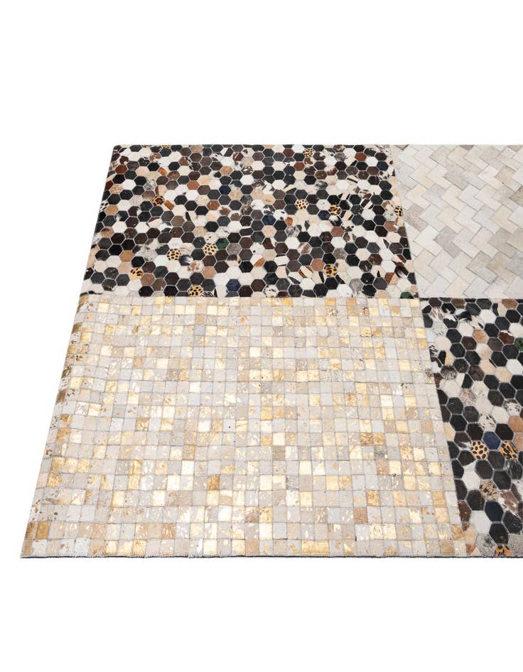 Detail image of  4' 11 x 8' 1 Cowhide - Patchwork Rug