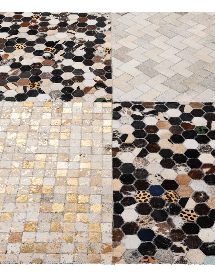 Detail image of  4' 11 x 8' 1 Cowhide - Patchwork Rug