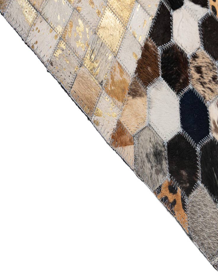 Detail image of  4' 11 x 8' 1 Cowhide - Patchwork Rug