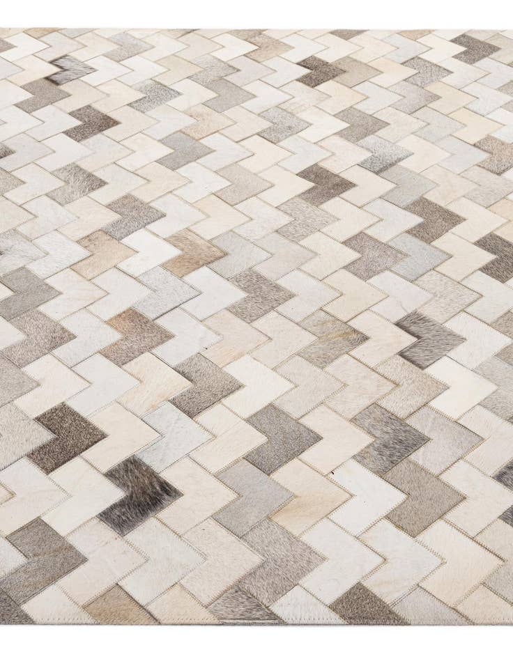 Detail image of  5' 3 x 7' 11 Cowhide - Patchwork Rug