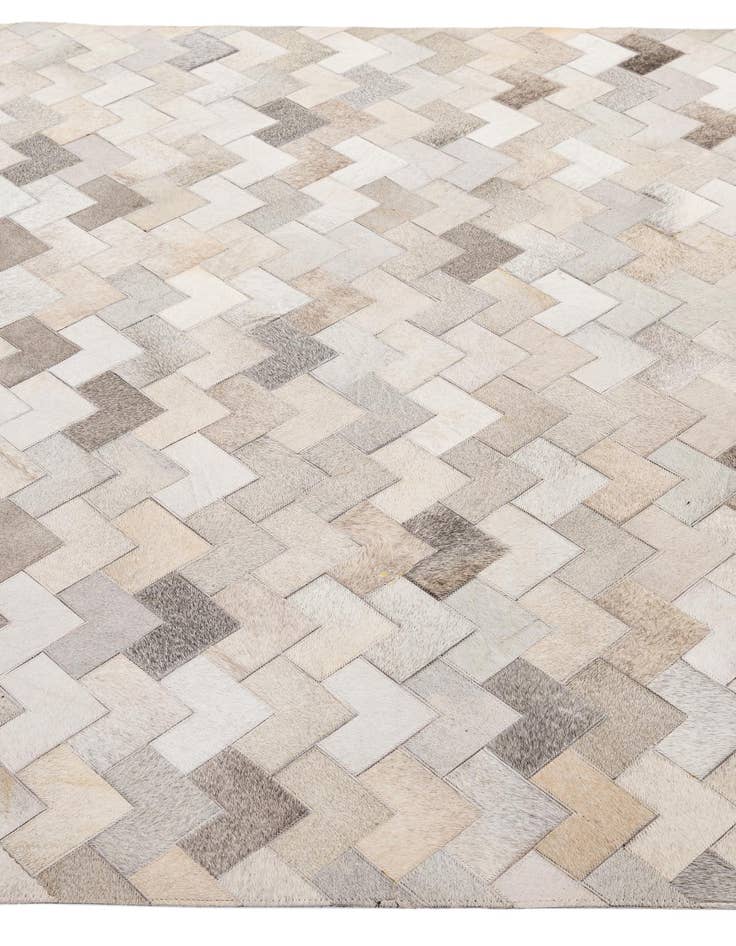 Detail image of  5' 3 x 8' 1 Cowhide - Patchwork Rug