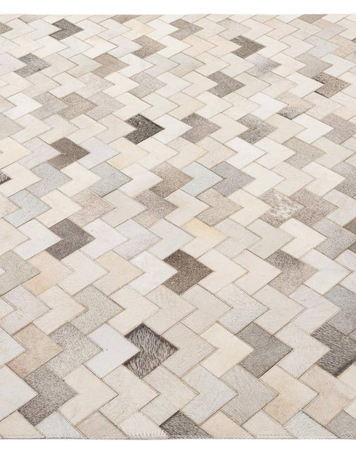 Detail image of  5' 3 x 7' 11 Cowhide - Patchwork Rug