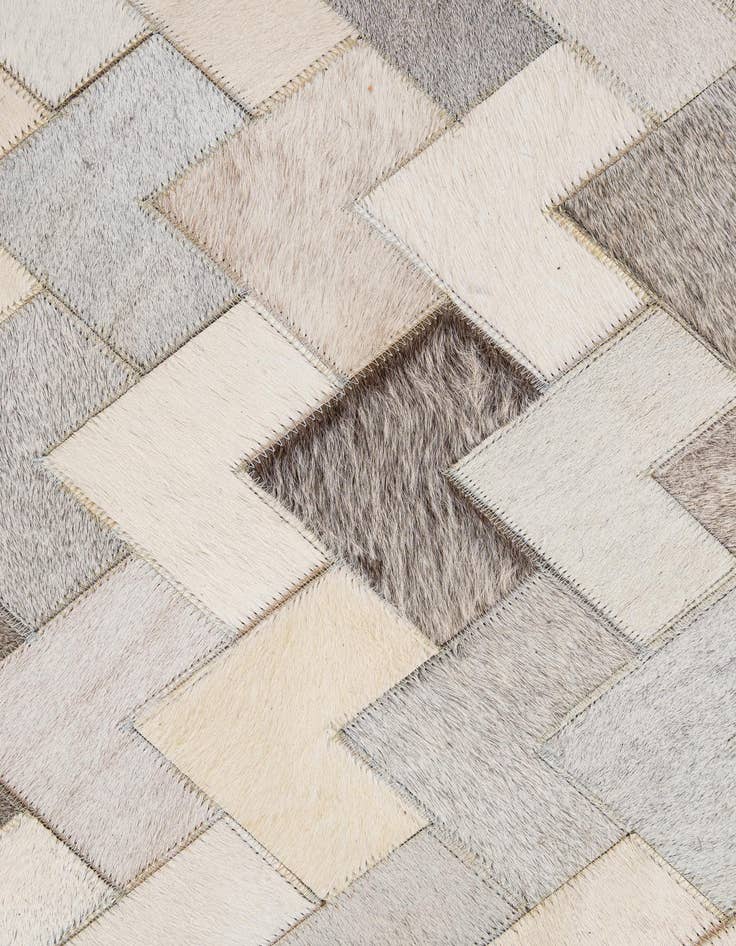 Detail image of  5' 3 x 7' 11 Cowhide - Patchwork Rug