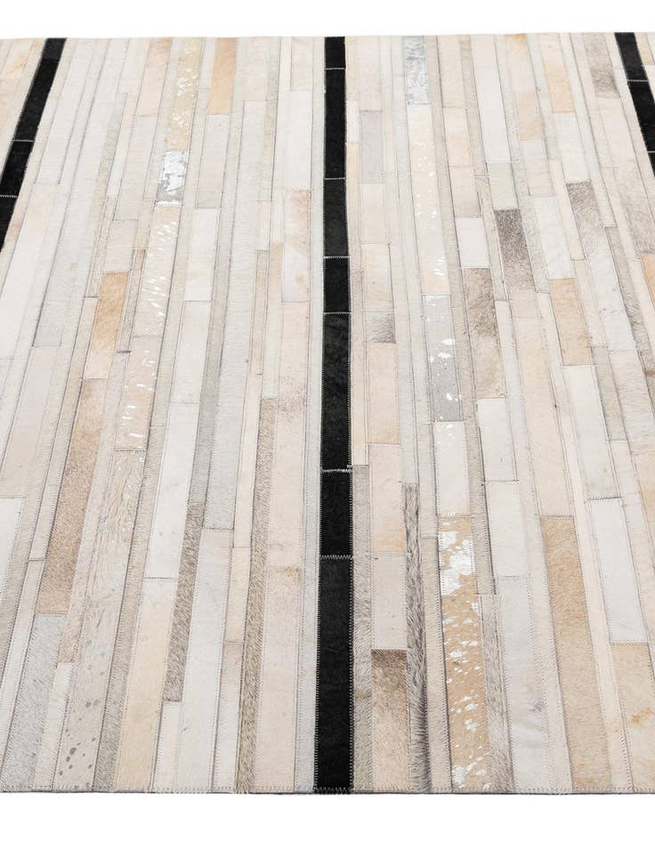 Detail image of  5' 2 x 8' 1 Cowhide - Patchwork Rug