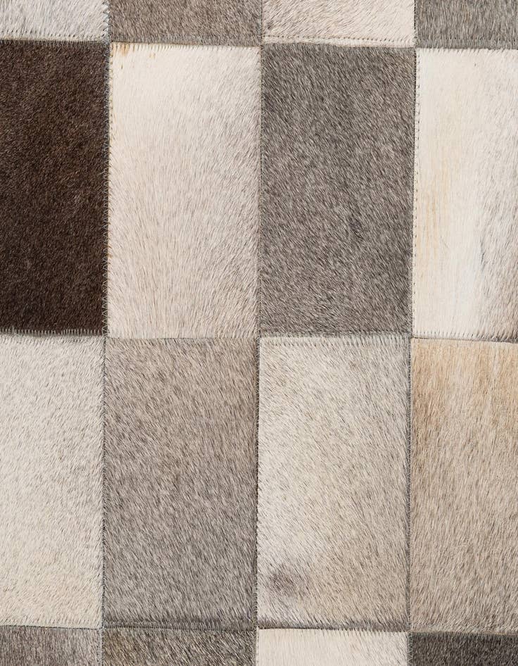 Detail image of  5' 1 x 7' 9 Cowhide - Patchwork Rug