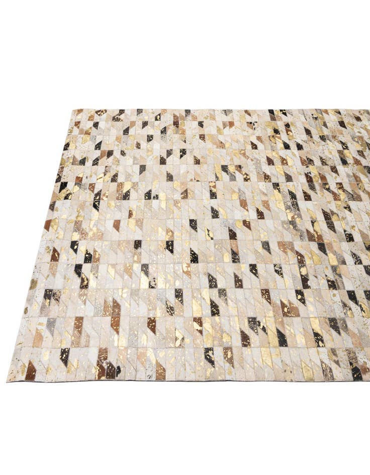Detail image of  5' 2 x 7' 11 Cowhide - Patchwork Rug