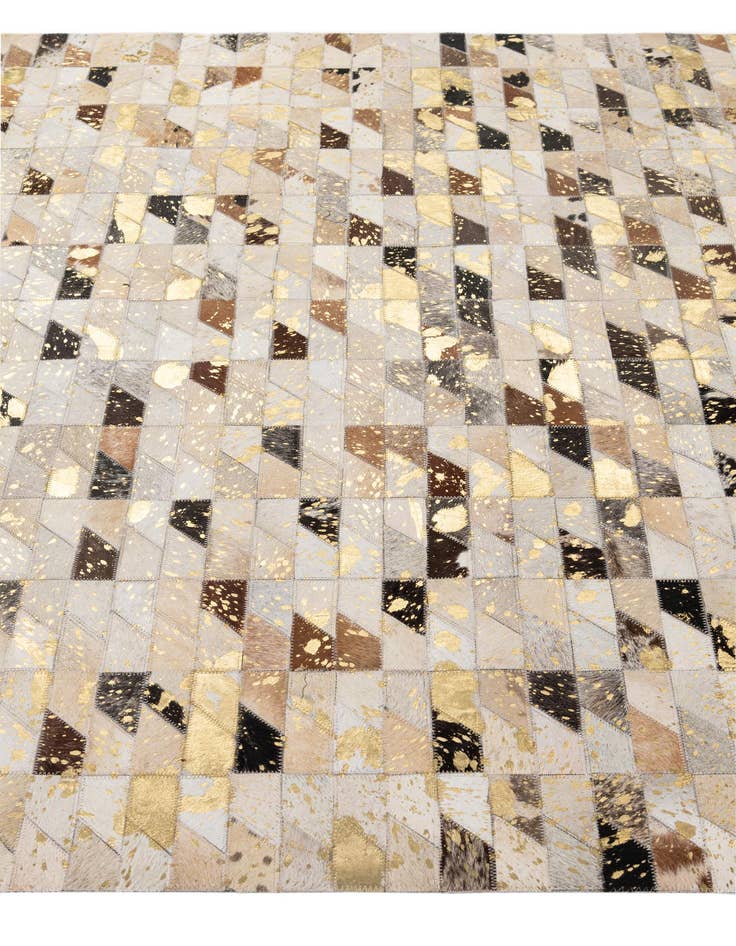 Detail image of  5' 2 x 7' 11 Cowhide - Patchwork Rug