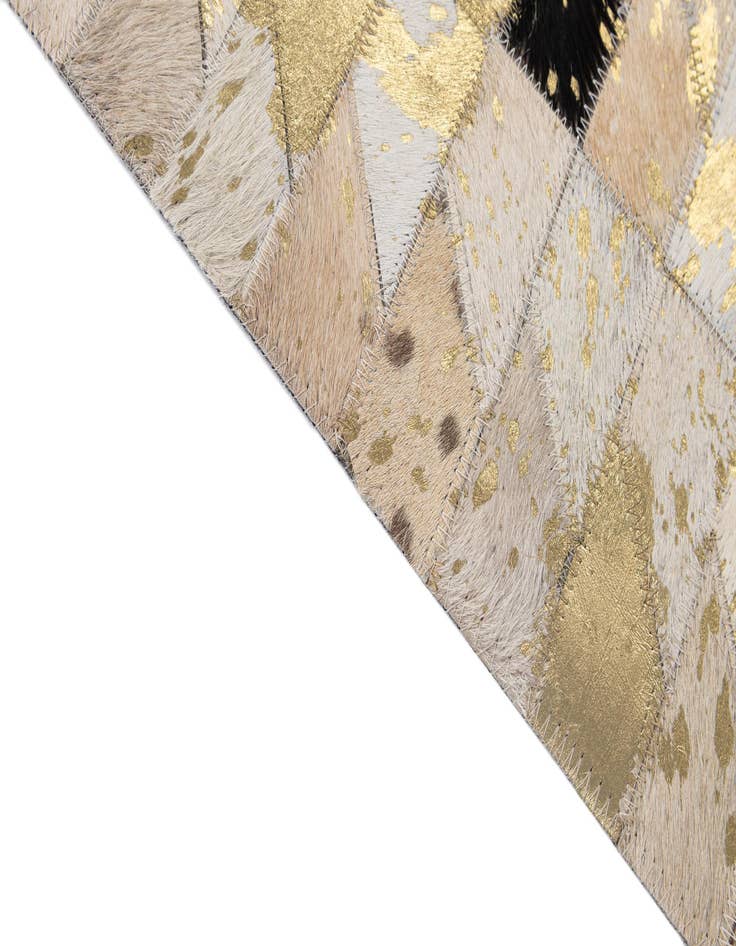 Detail image of  5' 2 x 7' 11 Cowhide - Patchwork Rug