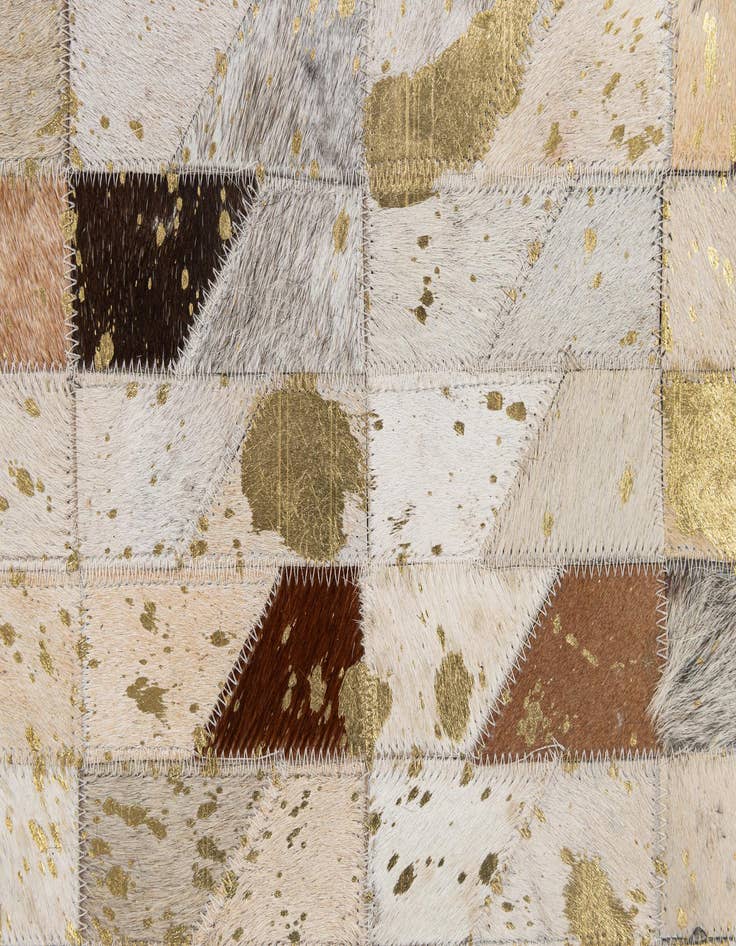Detail image of  5' 2 x 7' 11 Cowhide - Patchwork Rug