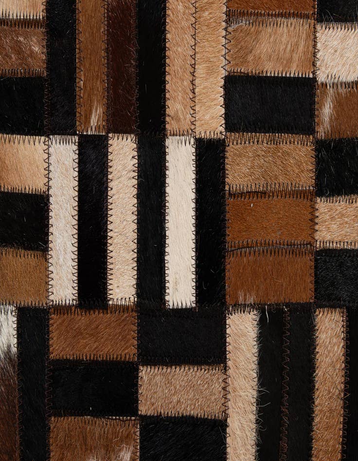 Detail image of  4' 11 x 7' 11 Cowhide - Patchwork Rug