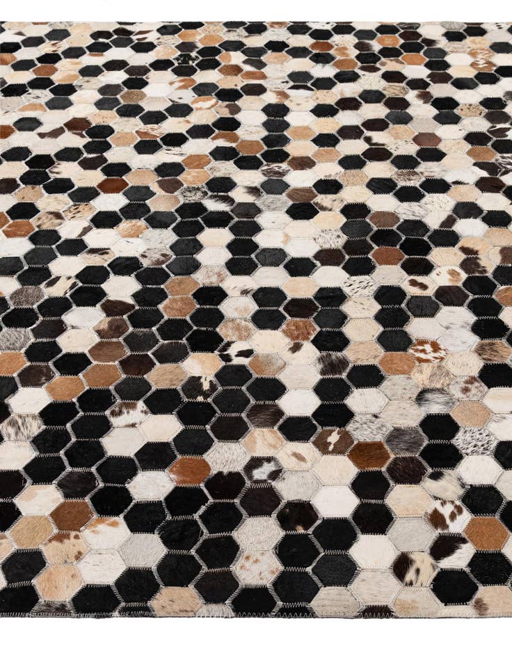 Detail image of  5' 1 x 8' 1 Cowhide - Patchwork Rug