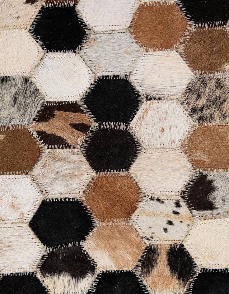 Detail image of  5' x 8' 1 Cowhide - Patchwork Rug