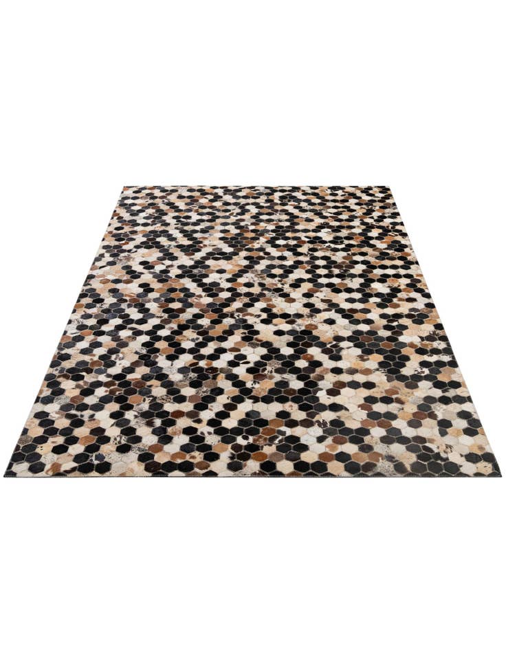 Detail image of  5' 1 x 7' 11 Cowhide - Patchwork Rug