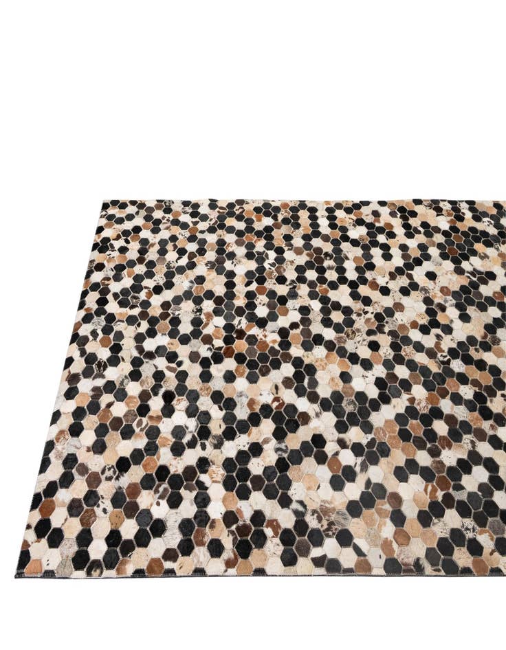 Detail image of  5' 1 x 7' 11 Cowhide - Patchwork Rug