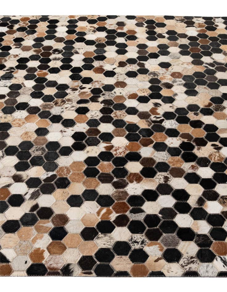 Detail image of  5' 1 x 7' 11 Cowhide - Patchwork Rug