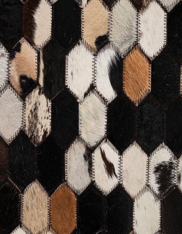 Detail image of  5' 1 x 8' 1 Cowhide - Patchwork Rug