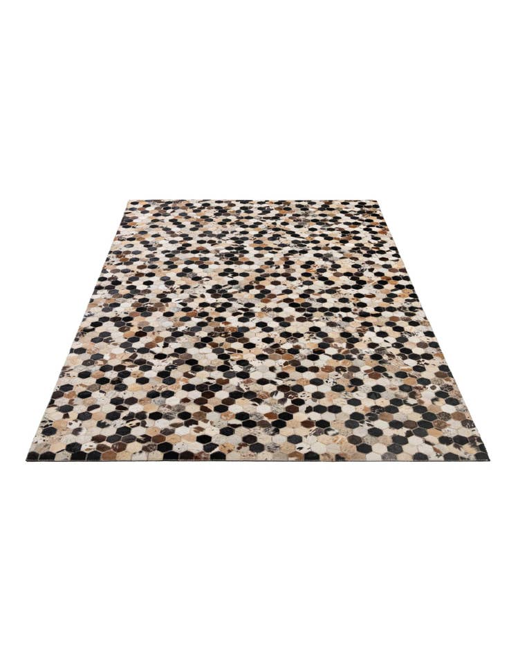 Detail image of  5' 1 x 7' 11 Cowhide - Patchwork Rug