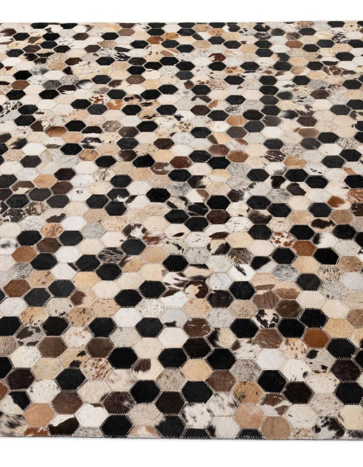 Detail image of  5' 1 x 7' 11 Cowhide - Patchwork Rug