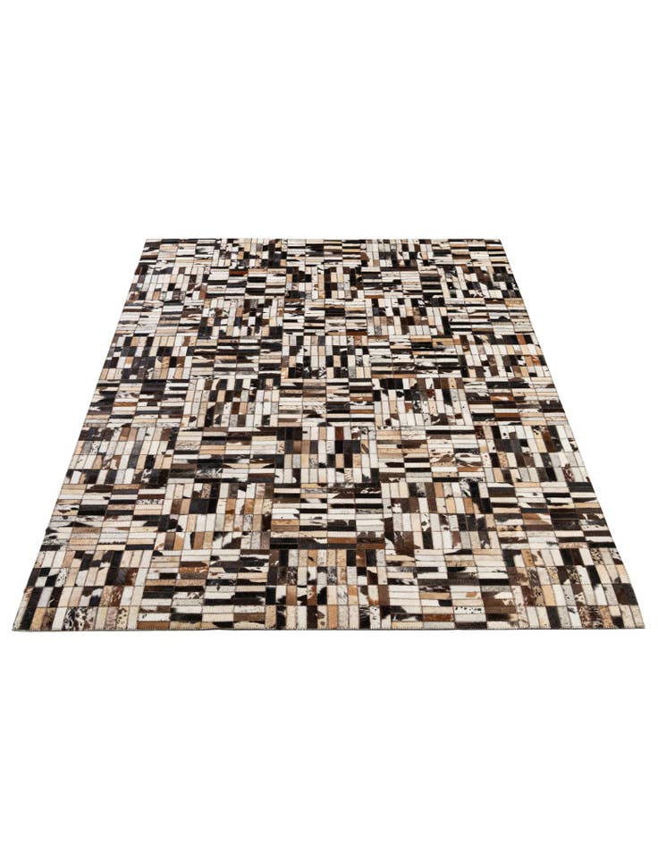 Detail image of  4' 11 x 7' 10 Cowhide - Patchwork Rug