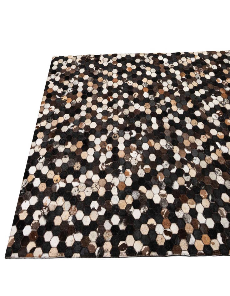 Detail image of  5' 2 x 7' 11 Cowhide - Patchwork Rug
