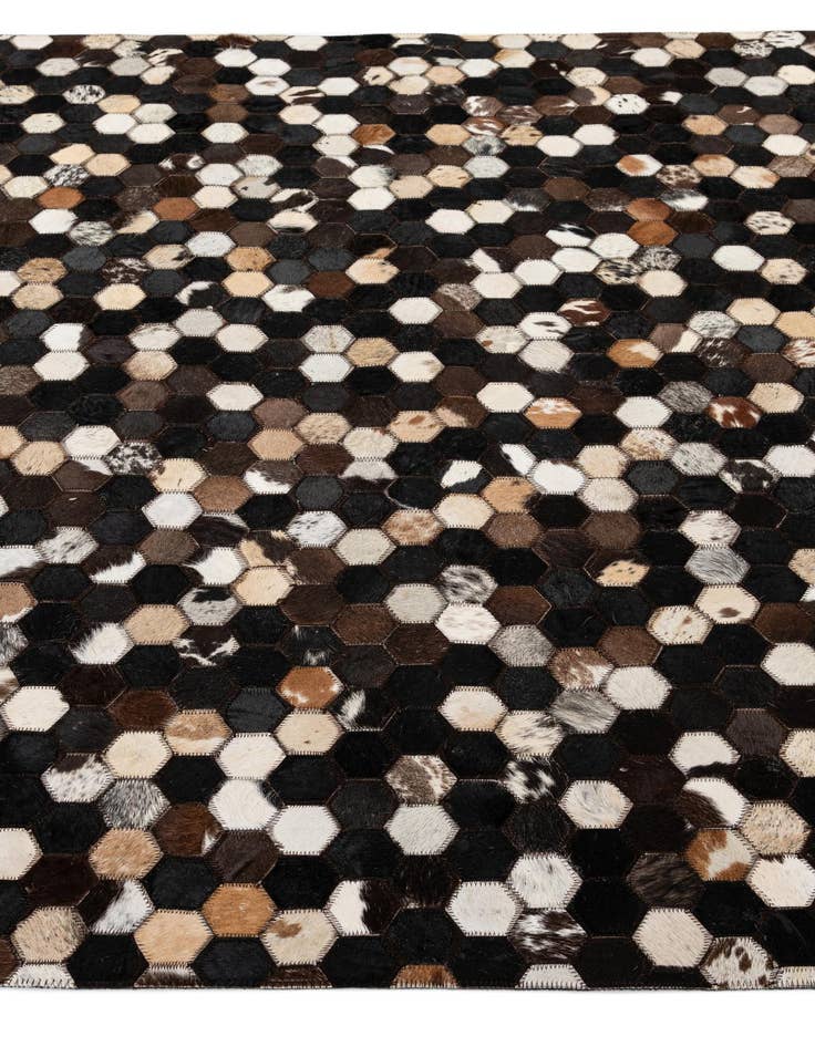 Detail image of  5' 2 x 7' 11 Cowhide - Patchwork Rug