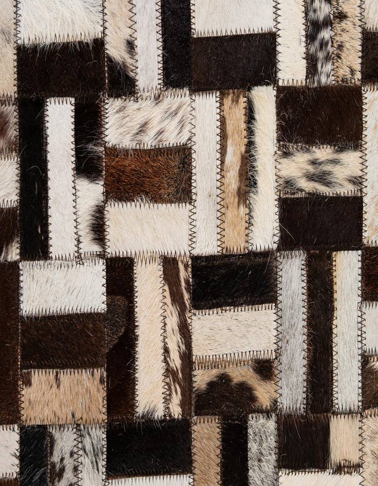 Detail image of  5' 3 x 8' 1 Cowhide - Patchwork Rug