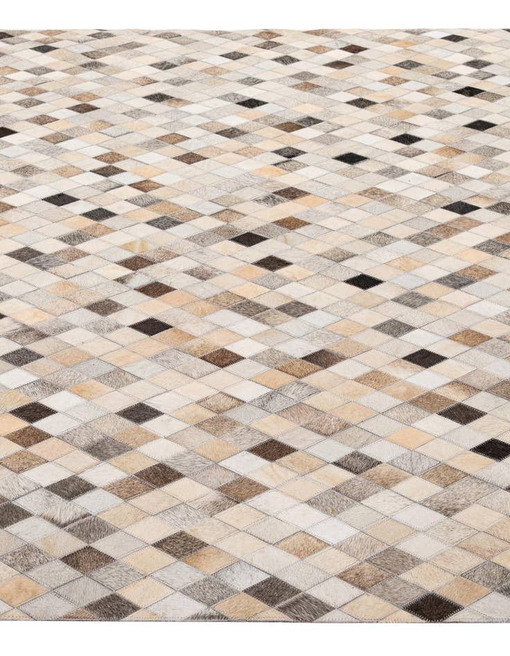 Detail image of  5' 8 x 8' Cowhide - Patchwork Rug