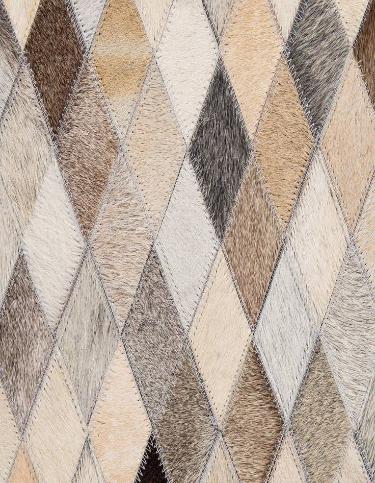 Detail image of  5' 8 x 8' Cowhide - Patchwork Rug