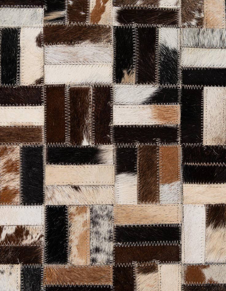 Detail image of  5' x 7' 11 Cowhide - Patchwork Rug
