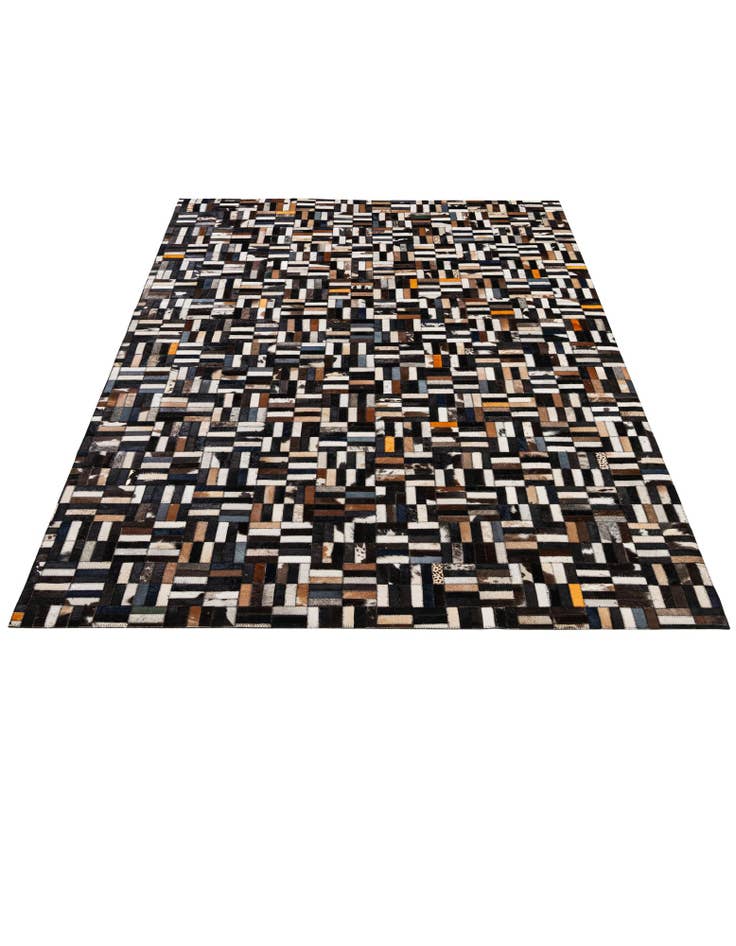 Detail image of  5' 2 x 8' 1 Cowhide - Patchwork Rug