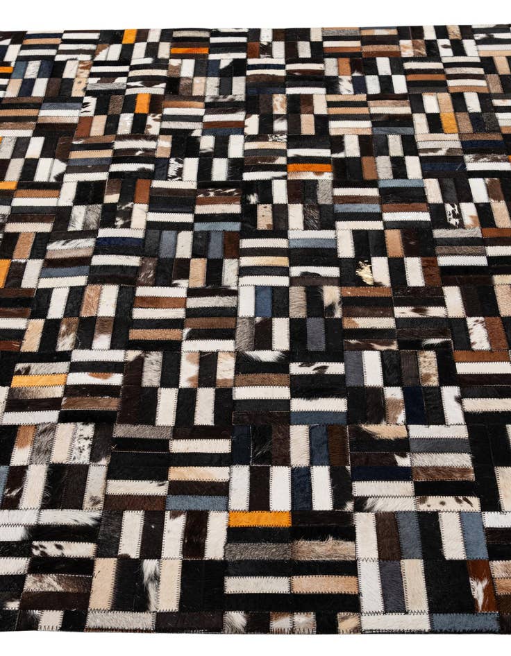 Detail image of  5' 2 x 8' 1 Cowhide - Patchwork Rug