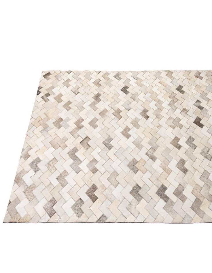 Detail image of  5' 2 x 7' 11 Cowhide - Patchwork Rug